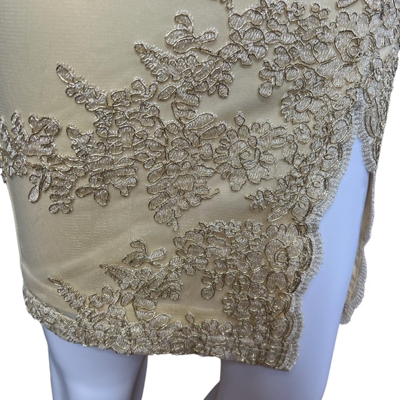 Windsor NWOT's - Womens Gold Tone Slit Mini Dress Sz. SM - Picture 8 of 15